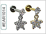 EAR1014 Gem Post Star Gems Dangle Flat Back THUMBNAIL